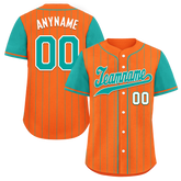 Custom Orange Cyan Stripe Fashion Personalized Authentic Baseball Jersey BSBJ01-D017234
